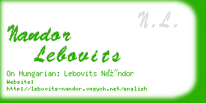 nandor lebovits business card